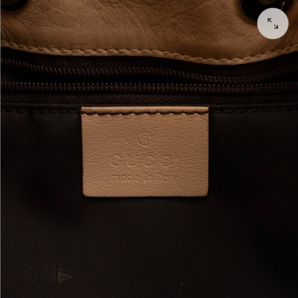 AUTHENTIC GUCCI VINTAGE TAN BUTTERY LEATHER-SLOUCHY HOBO RARE BAG - Picture 5 of 8